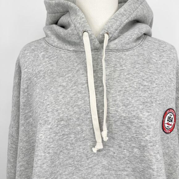 J.Crew Heritage Fleece Hoodie Limited Edition USA Swimming Gray Plus Size 2X - Picture 7 of 11